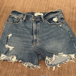 Abercrombie & Fitch Distressed Denim Cutoff Shorts - Blue